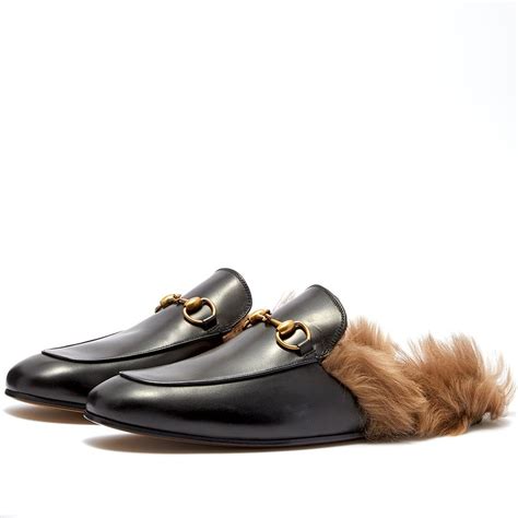 gucci princetown mule brown|Gucci princetown mule with fur.